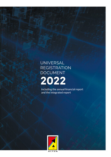 Vorschaubild ALTEN Universelles Registrierungsdokument 2022
