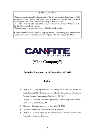 Thumbnail Can Fite Biopharma
 Annual Report 2011