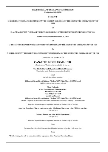 Thumbnail Can Fite Biopharma
 Annual Report 2014