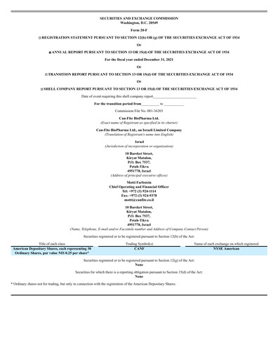 Thumbnail Can Fite Biopharma
 Annual Report 2021