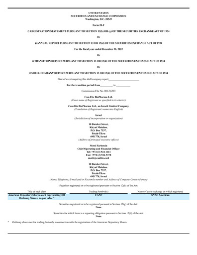 Thumbnail Can Fite Biopharma
 Annual Report 2022