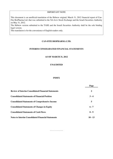 Thumbnail Can Fite Biopharma
 Financial Statement 2012-q1