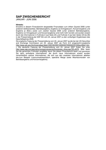 Thumbnail SAP Half-year Report 2006-h1