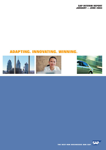 Thumbnail SAP Half-year Report 2003-h1