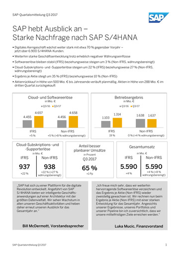 Vorschaubild SAP Quartalsbericht 2017-q3