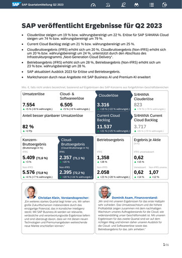 Vorschaubild SAP Quartalsbericht 2023-q2