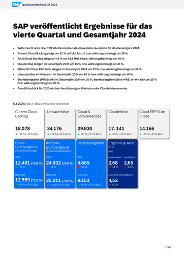 Vorschaubild SAP Quartalsbericht 2024-q4