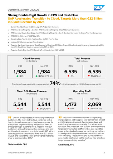 Thumbnail SAP Quarterly Report 2020-q3