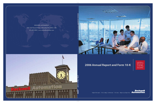 Thumbnail Rockwell Automation
 Annual Report 2006