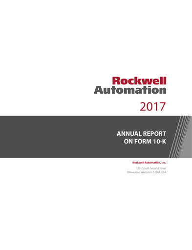 Thumbnail Rockwell Automation
 Annual Report 2017