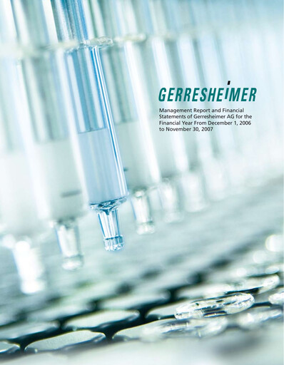 Thumbnail Gerresheimer Financial Statement 2006-2007