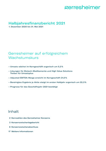 Thumbnail Gerresheimer Half-year Report 2021-h1
