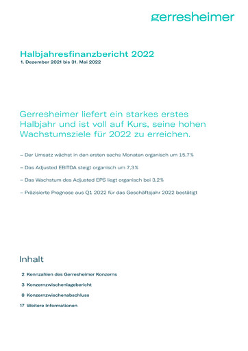 Thumbnail Gerresheimer Half-year Report 2022-h1