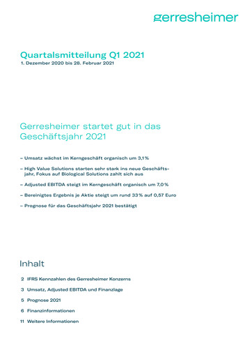 Thumbnail Gerresheimer Quarterly Report 2021-q1