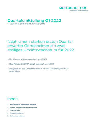 Thumbnail Gerresheimer Quarterly Report 2022-q1