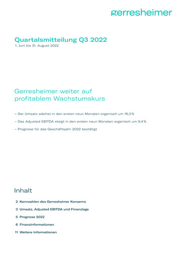 Thumbnail Gerresheimer Quarterly Report 2022-q3
