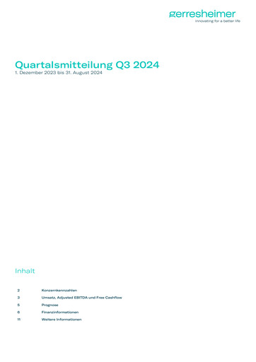 Thumbnail Gerresheimer Quarterly Report 2024-q3