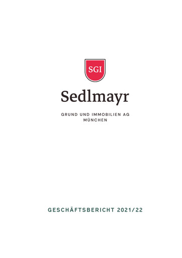 Thumbnail Sedlmayr Grund und Immobilien AG Annual Report 2021-2022
