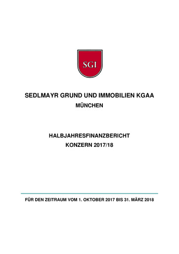 Thumbnail Sedlmayr Grund und Immobilien AG Half-year Report 2017-2018