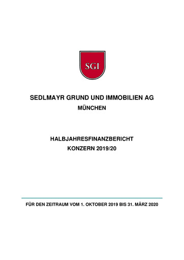 Thumbnail Sedlmayr Grund und Immobilien AG Half-year Report 2019-2020