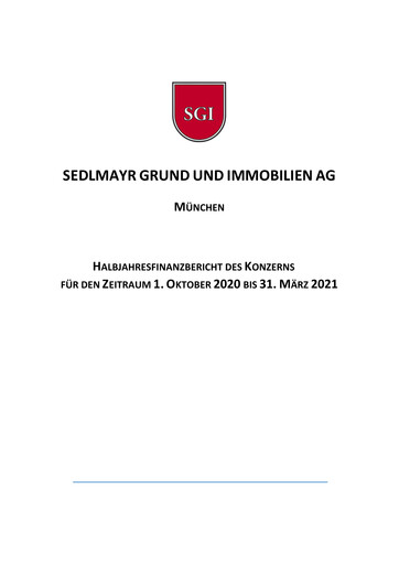 Thumbnail Sedlmayr Grund und Immobilien AG Half-year Report 2020-2021