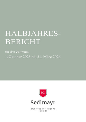 Miniature Sedlmayr Grund und Immobilien AG Rapport semestriel 2025-2026