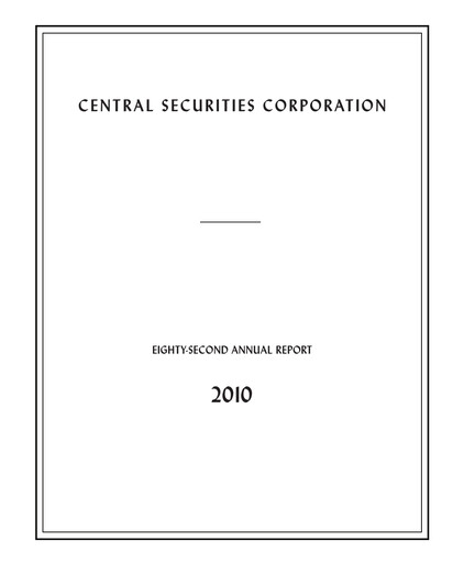 Miniature Central Securities Rapport annuel 2010