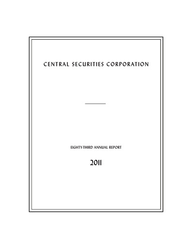 Miniature Central Securities Rapport annuel 2011