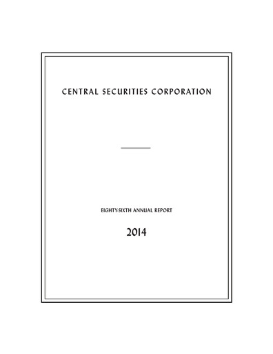 Miniature Central Securities Rapport annuel 2014