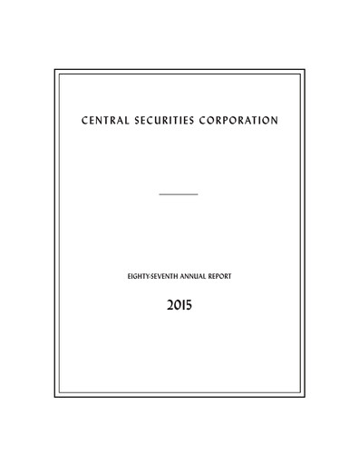 Miniature Central Securities Rapport annuel 2015