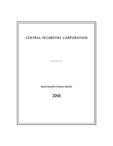 Miniature Central Securities Rapport annuel 2016