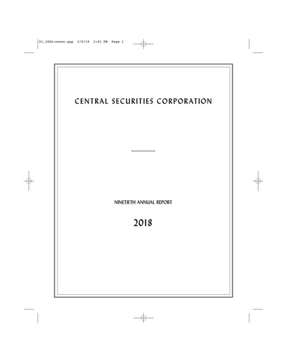 Miniature Central Securities Rapport annuel 2018
