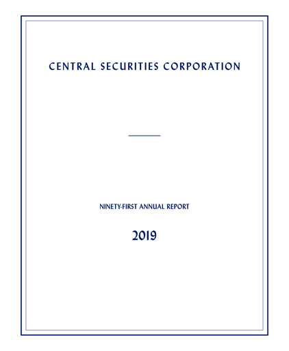 Miniature Central Securities Rapport annuel 2019