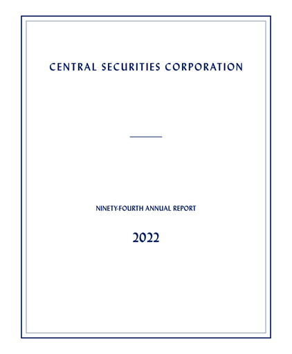 Miniature Central Securities Rapport annuel 2022