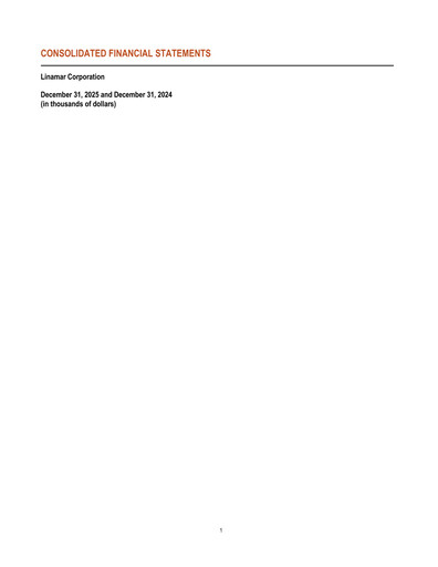 Thumbnail Linamar Financial Statement 2025