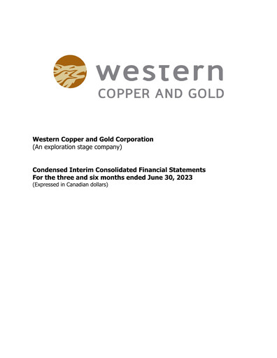 Thumbnail Western Copper and Gold Quarterly Report 2023-q2
