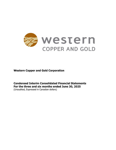 Thumbnail Western Copper and Gold Quarterly Report 2025-q2