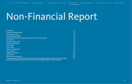 Vorschaubild Aurubis Nachhaltigkeitsbericht 2024