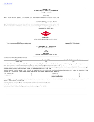 Thumbnail Rollins Quarterly Report 2025-q1