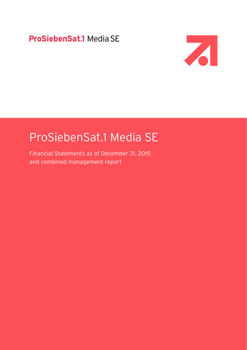 Thumbnail ProSiebenSat.1 Media
 Financial Statement 2015