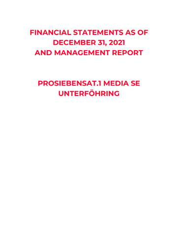 Thumbnail ProSiebenSat.1 Media
 Financial Statement 2021