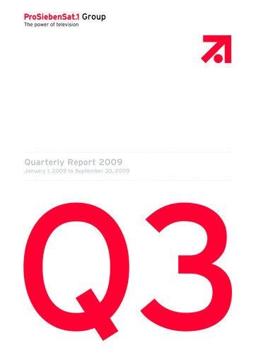 Thumbnail ProSiebenSat.1 Media
 Quarterly Report 2009-q3