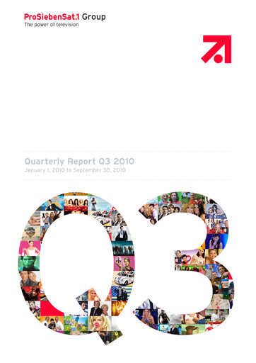 Thumbnail ProSiebenSat.1 Media
 Quarterly Report 2010-q3