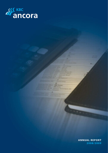 Thumbnail KBC Ancora Annual Report 2008-2009