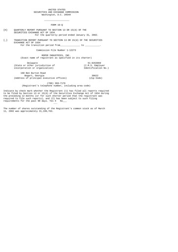 Vorschaubild Roper Technologies Quartalsbericht 2002-q1