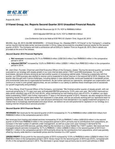 Thumbnail VNET Group Quarterly Report 2015-q2