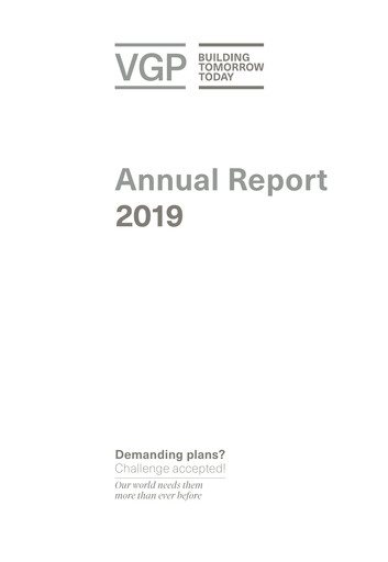 Miniature VGP NV Rapport annuel 2019