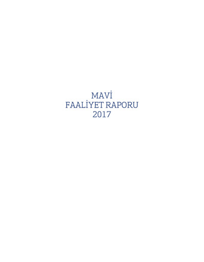 Thumbnail Mavi Giyim Sanayi ve Ticaret Annual Report 2017