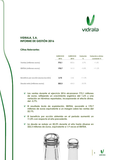 Thumbnail Vidrala Financial Report 2016