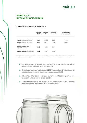 Thumbnail Vidrala Financial Report 2020